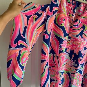 Lilly Pulitzer long sleeve cold shoulder blouse